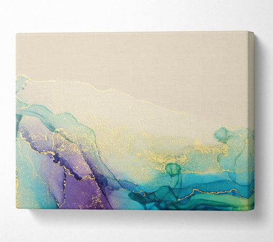 Blue And Purple Glitter Delight Canvas Wall Art