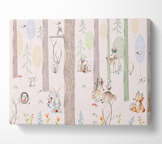 The Little Woodland Scene Canvas Wall Art