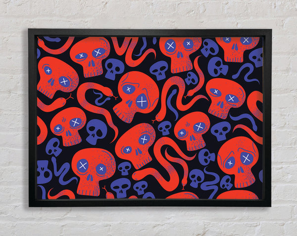 Roter Totenkopf und Schlangen