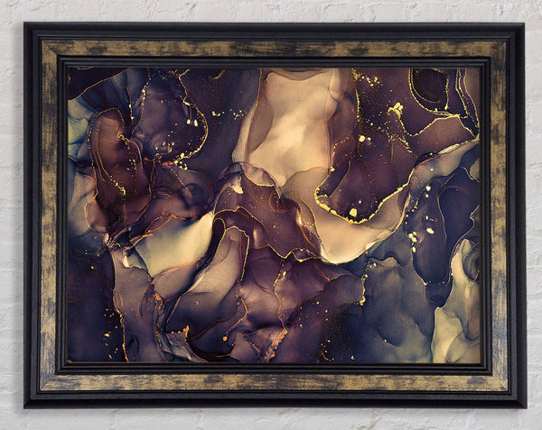 Smokey Chocolate Gold Framed Print