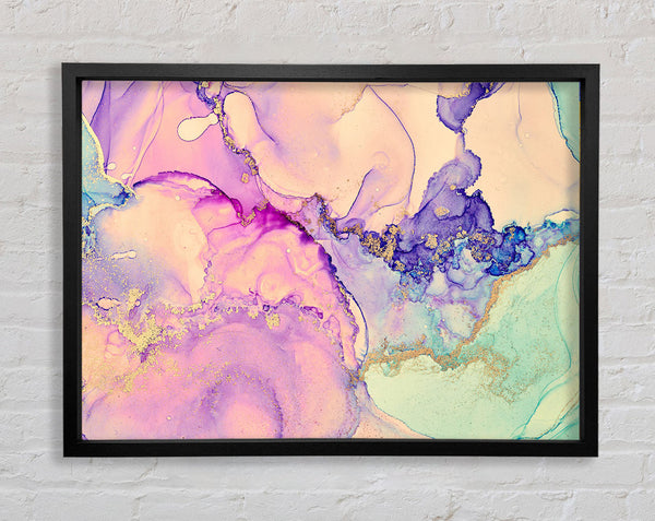 The Lilac Pastel Ink Water Framed Print