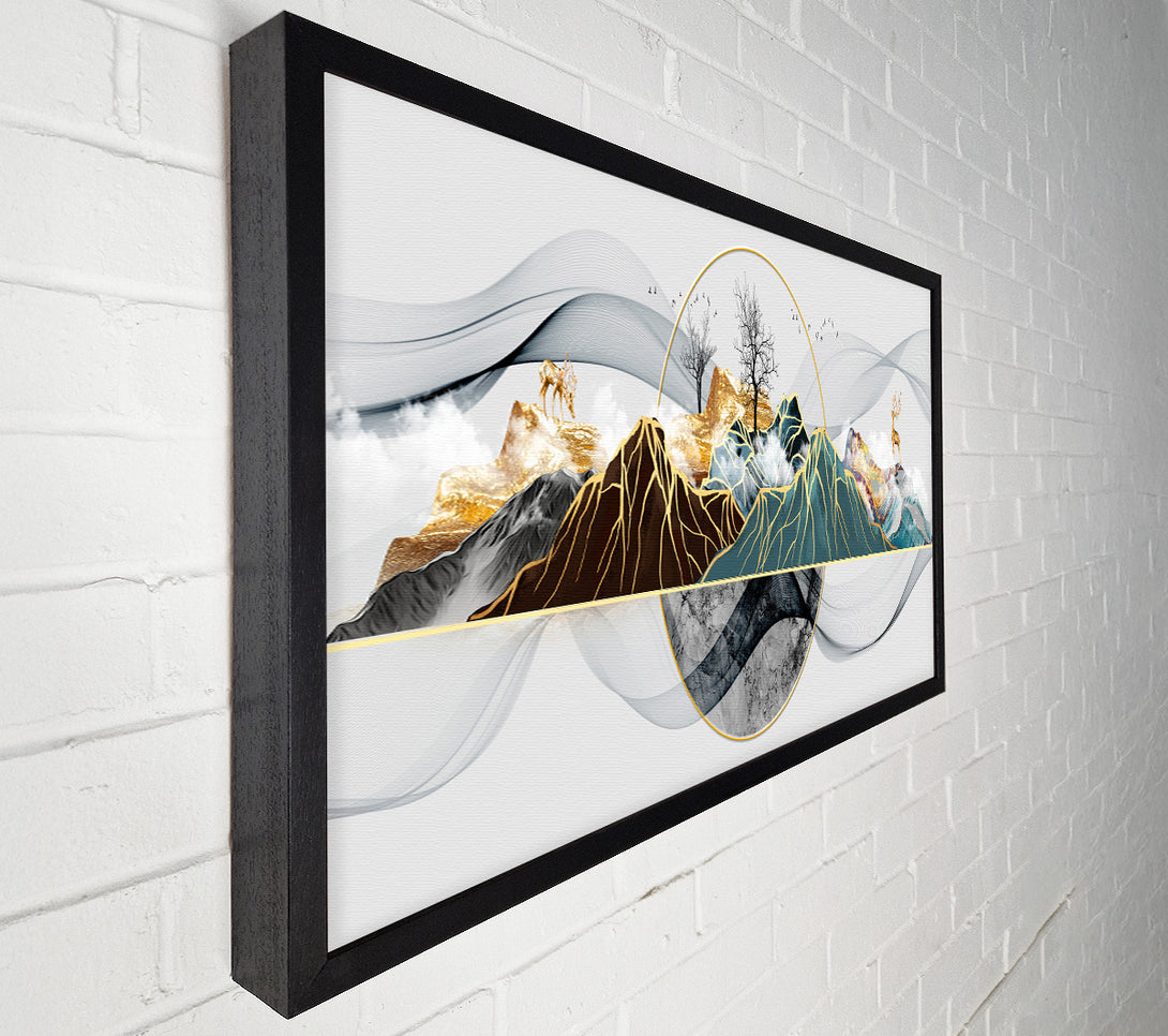  A Canvas Print of Gold Line Mountain Canvas Wall Art