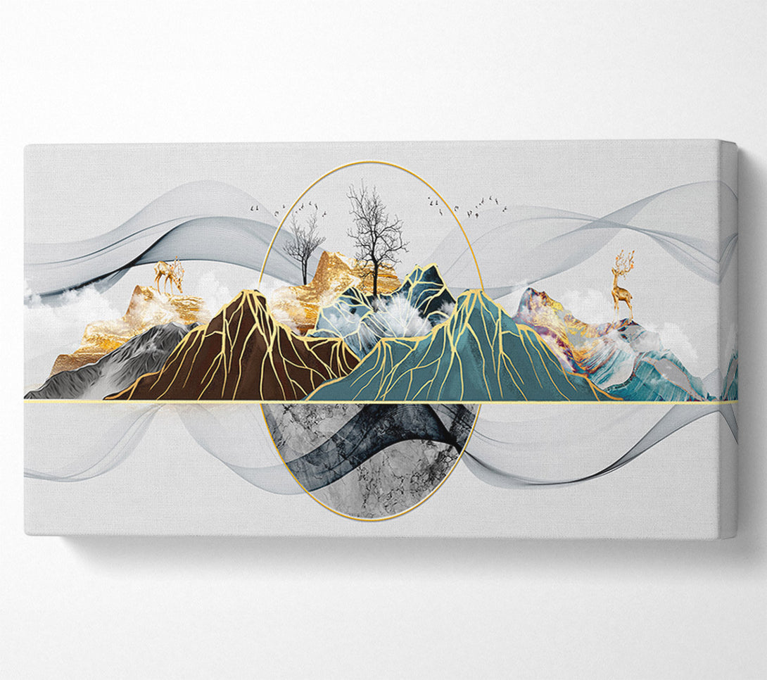  A Canvas Print of Gold Line Mountain Canvas Wall Art