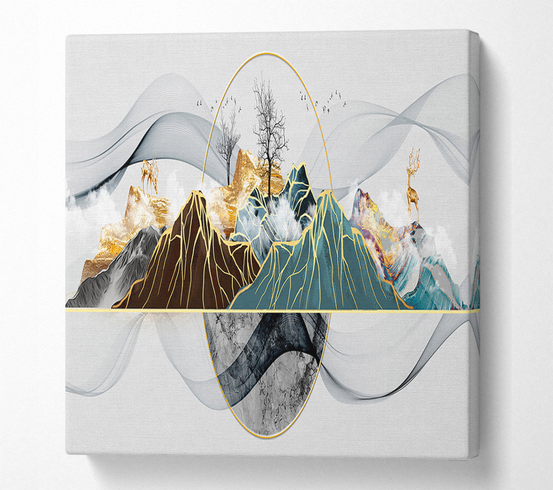 A Canvas Print of Gold Line Mountain Canvas Wall Art