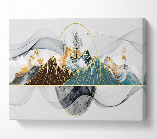  A Canvas Print of Gold Line Mountain Canvas Wall Art
