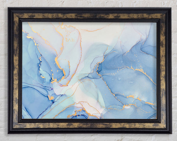 The Light Blue Flow Glitter Framed Print