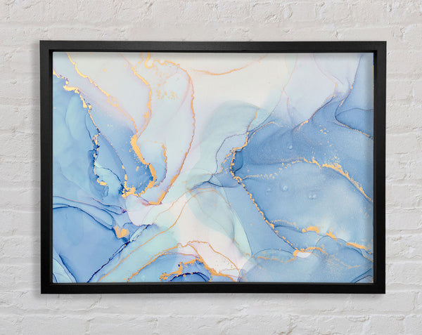 The Light Blue Flow Glitter Framed Print