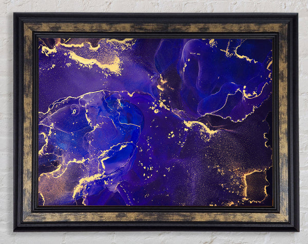 Royal Blue Glitter Framed Print