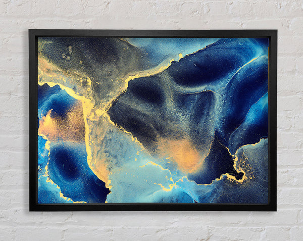 The Flow Of The Universe Glitter Framed Print