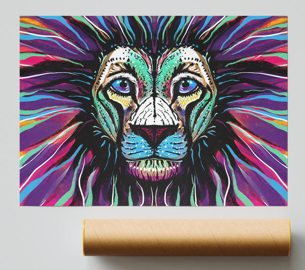 The Lion Rainbow Face Print