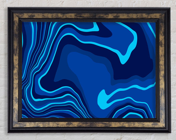 Blue Ocean Shapes Framed Print