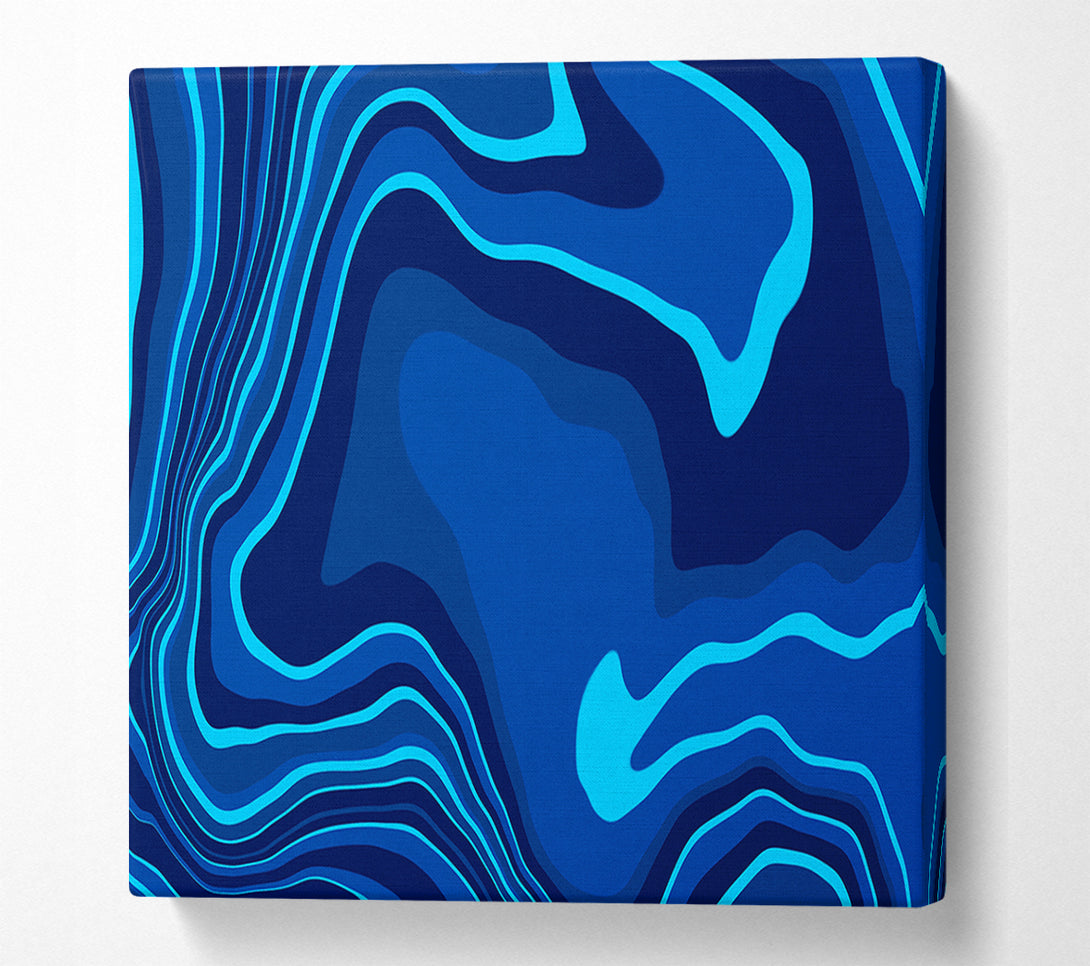  A Canvas Print of Blue Ocean Shapes Canvas Art