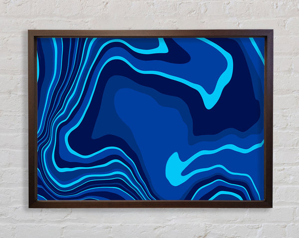 Blue Ocean Shapes Framed Print