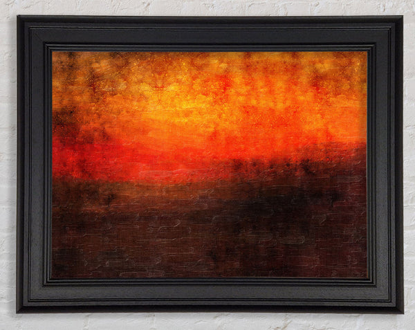 Orange Burns Black To Red Framed Print