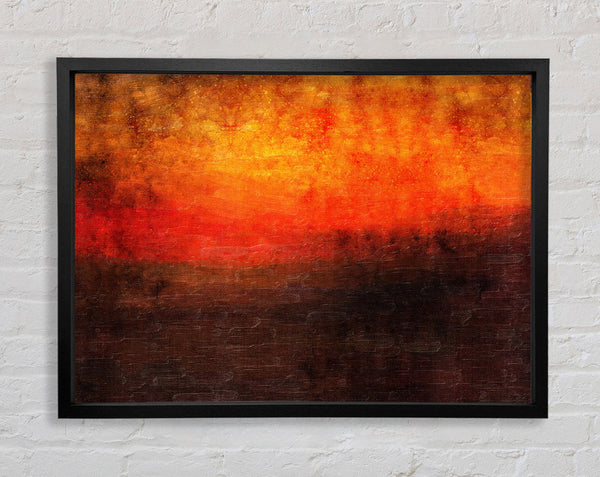 Orange Burns Black To Red Framed Print