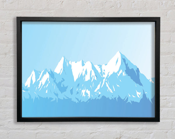 The Blue Mountain Snow Framed Print