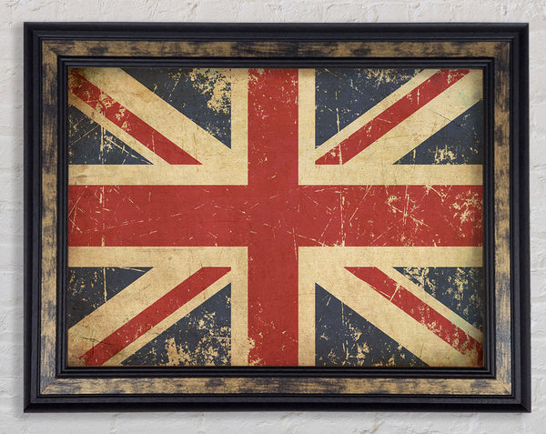 Grunge Union Jack Erosion Framed Print