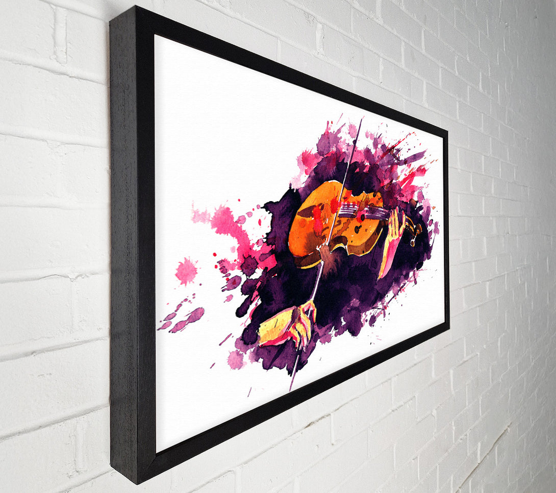  A Canvas Print of Playing The Violin Splatter Canvas Print