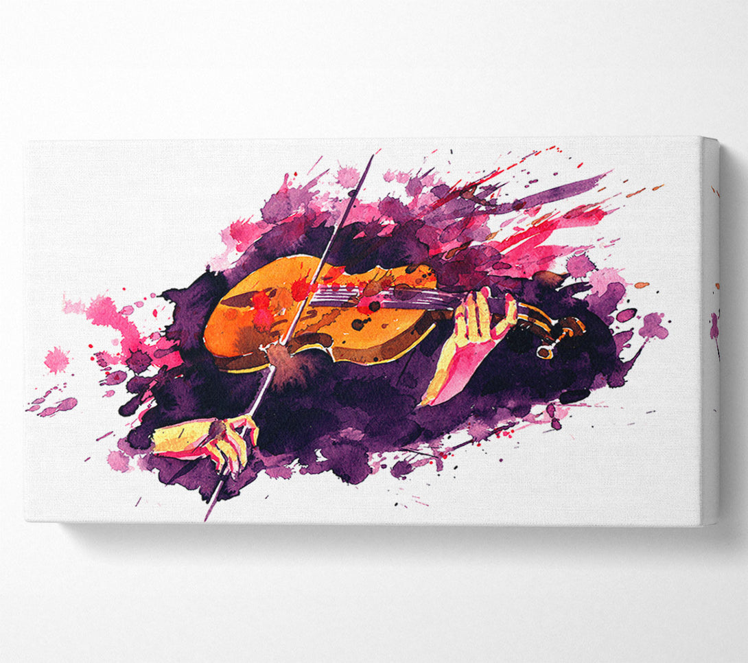  A Canvas Print of Playing The Violin Splatter Canvas Print