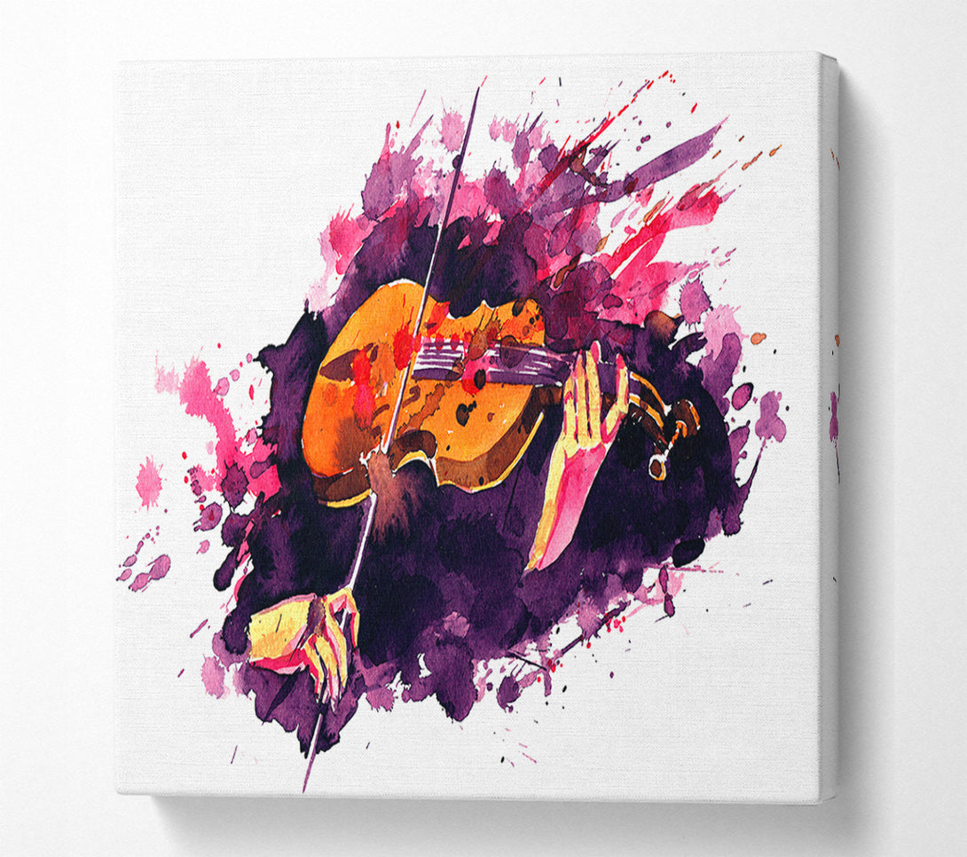  A Canvas Print of Playing The Violin Splatter Canvas Print