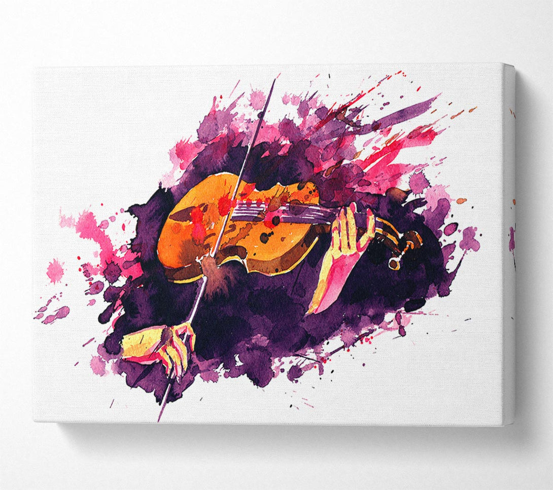  A Canvas Print of Playing The Violin Splatter Canvas Print