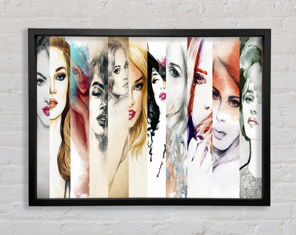Womens Fashion Watercolour Framed Print