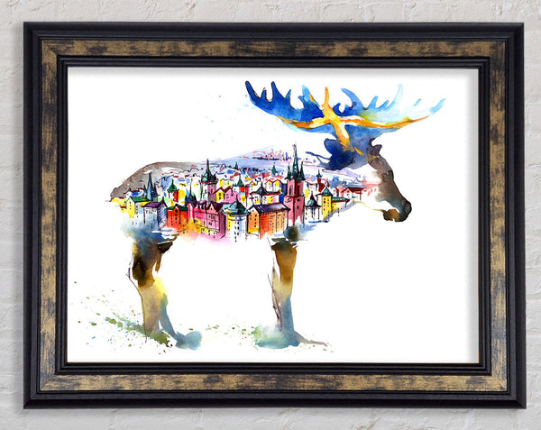 The Moose Town Framed Print