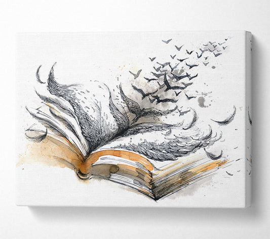 The Book Of Birds Canvas Wall Art