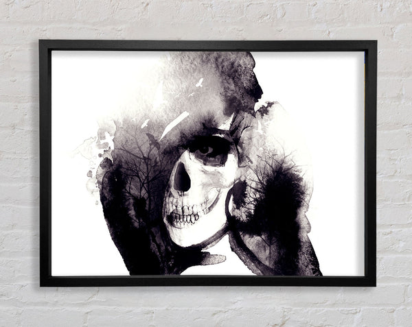 The Water Splash Skull Framed Print
