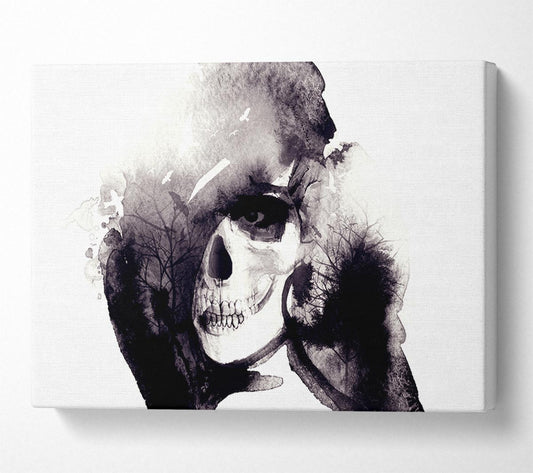 The Water Splash Skull Canvas Wall Art