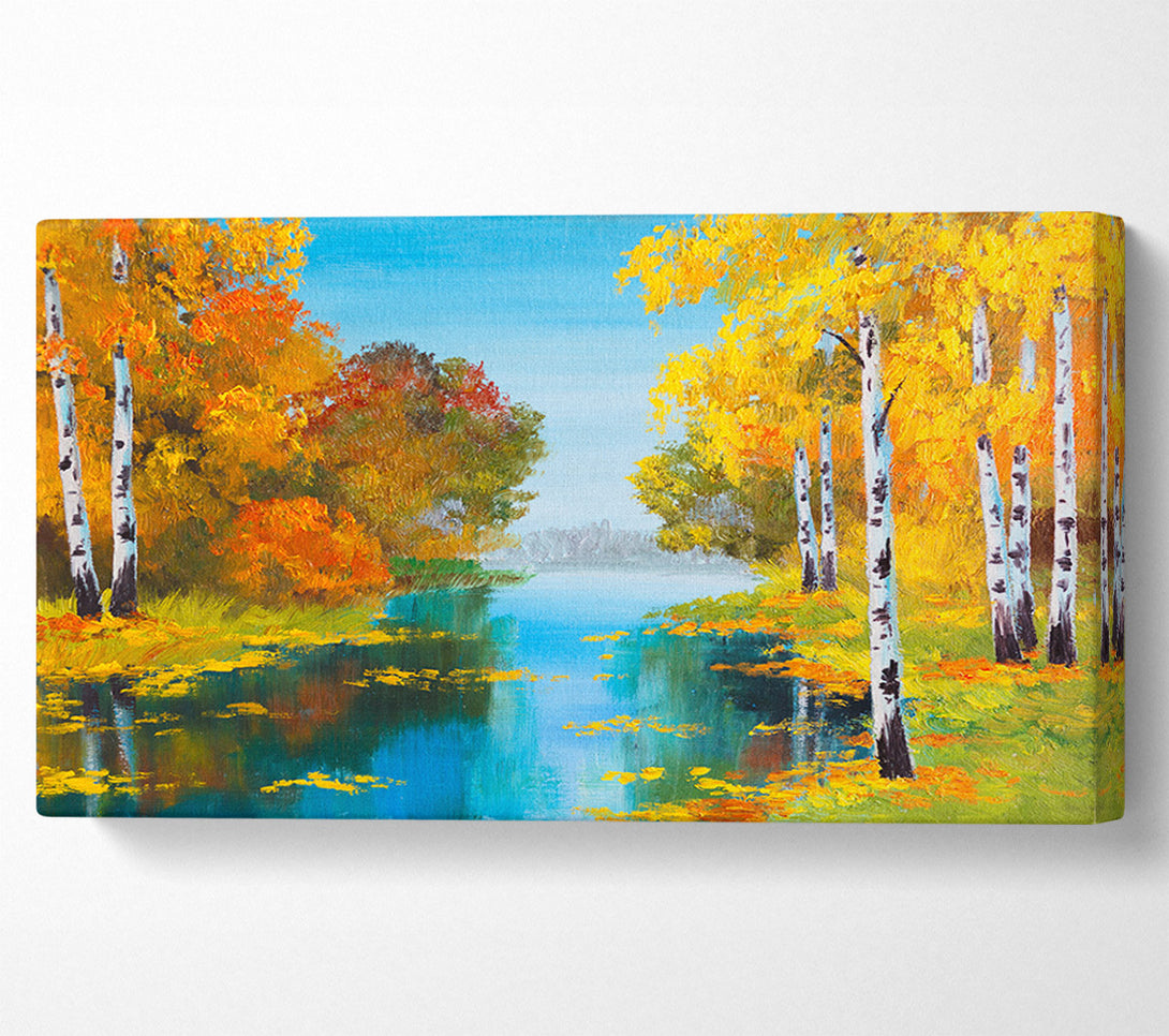  A Canvas Print of The Orange Birch Leaves Canvas Art