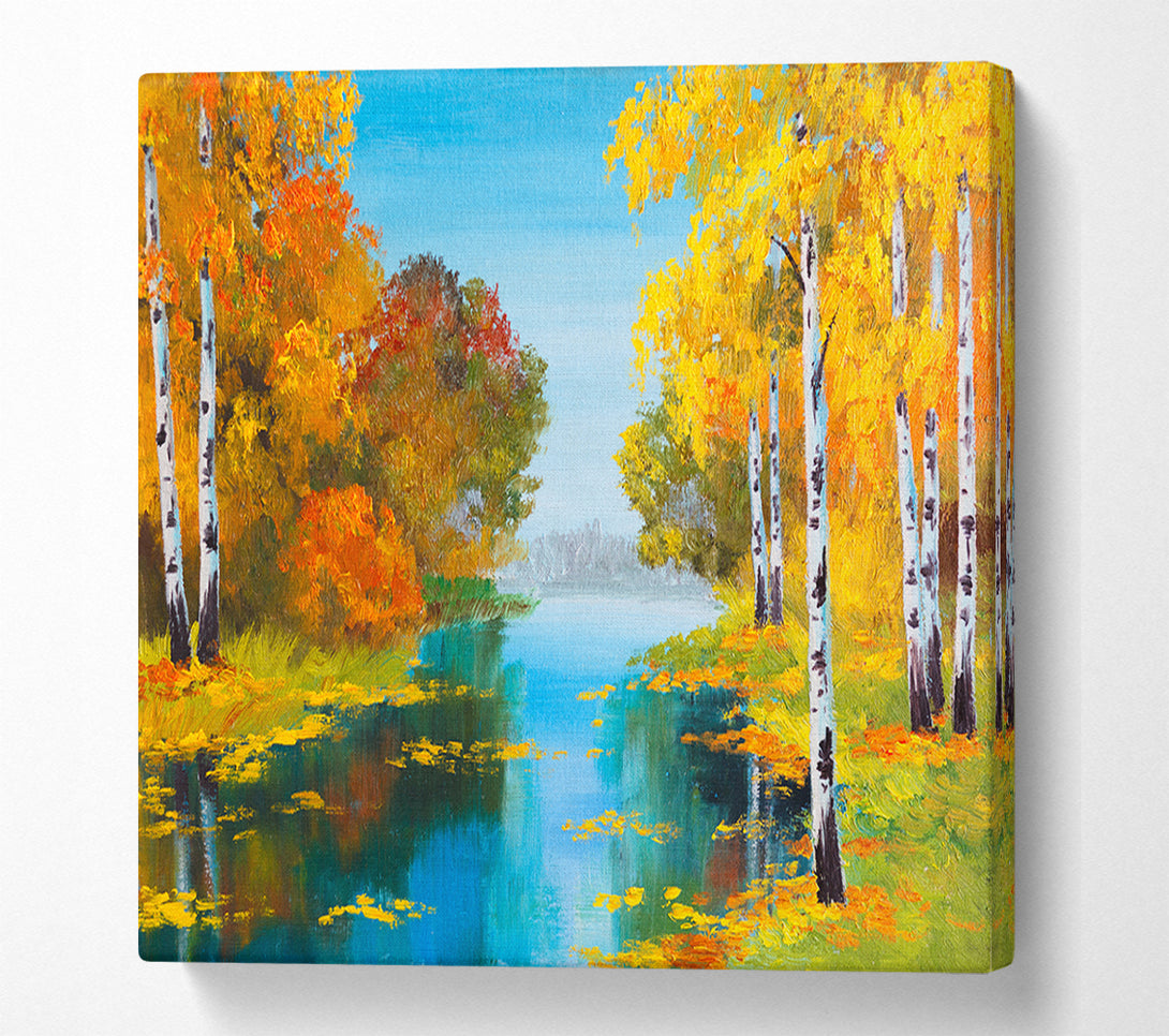  A Canvas Print of The Orange Birch Leaves Canvas Art
