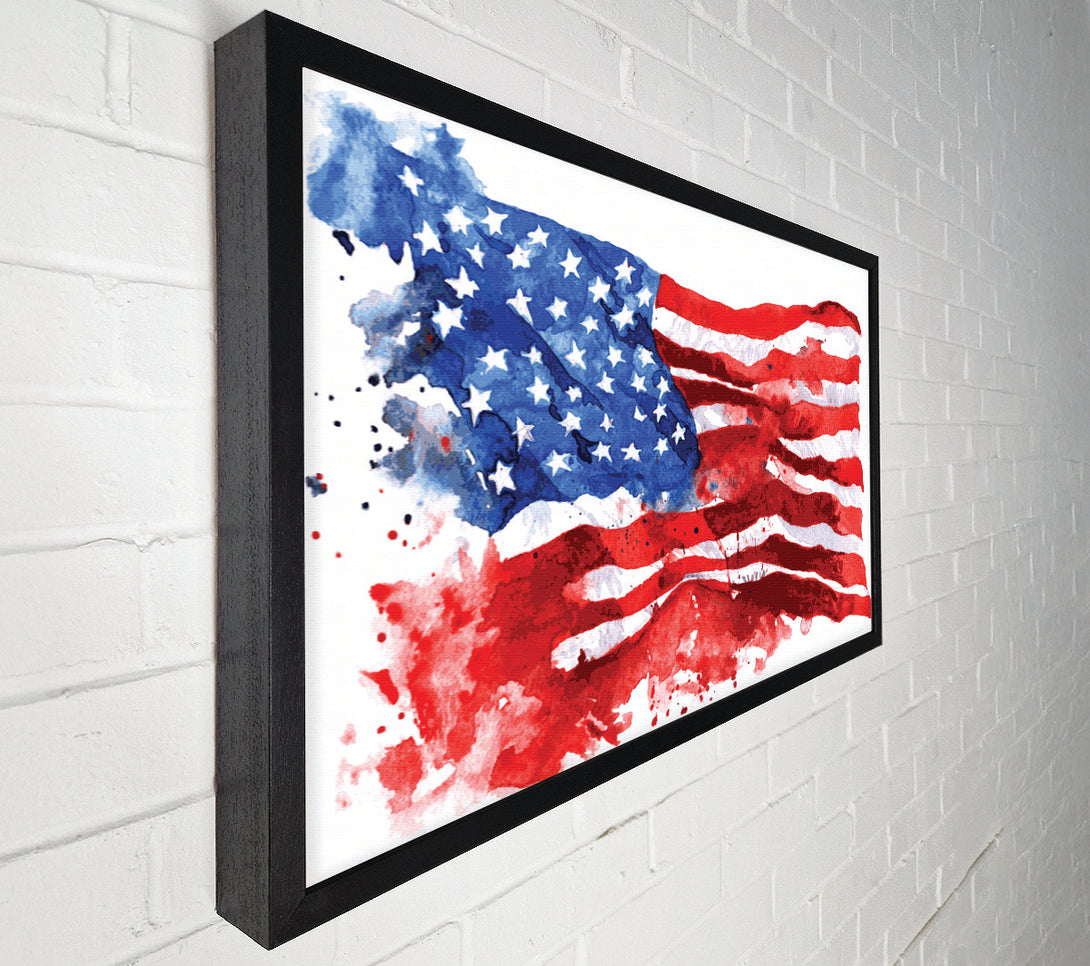  A Canvas Print of The Ink Splatter American Flag Canvas Wall Art