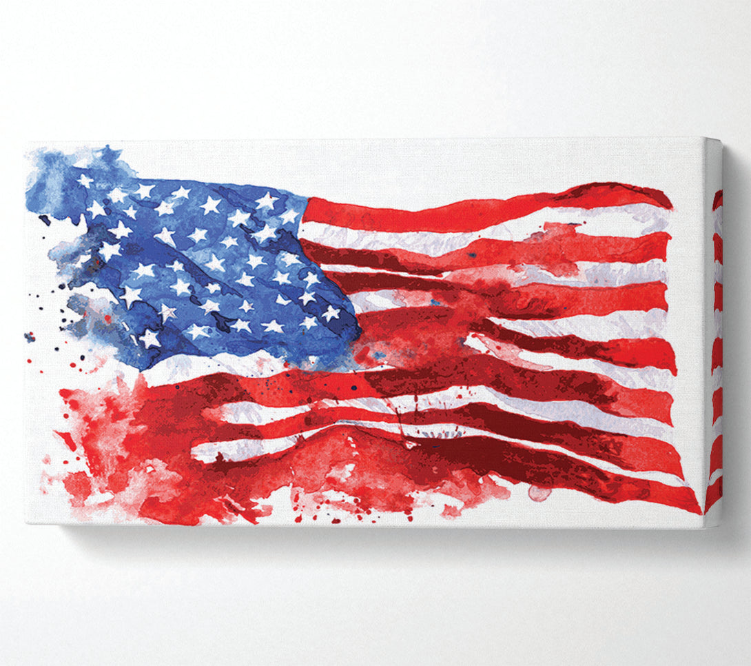  A Canvas Print of The Ink Splatter American Flag Canvas Wall Art