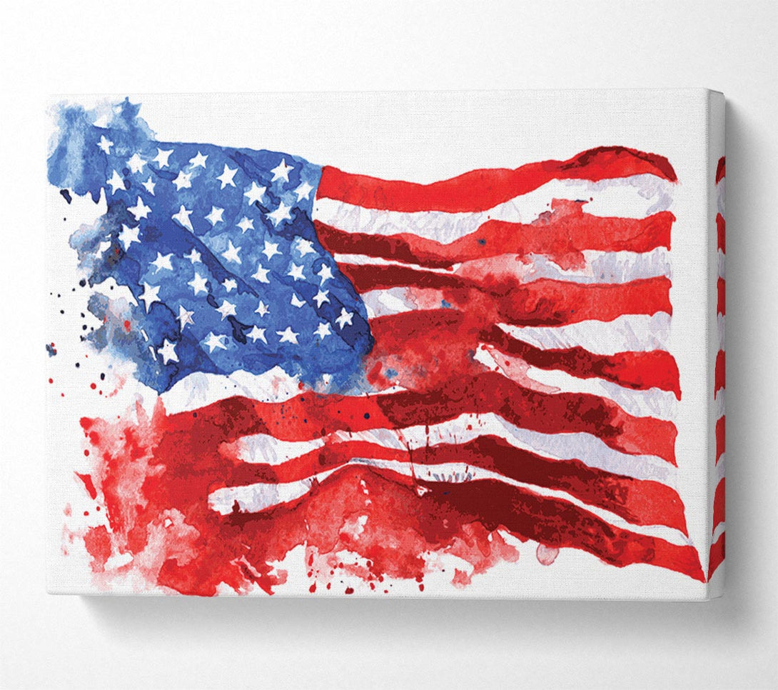  A Canvas Print of The Ink Splatter American Flag Canvas Wall Art