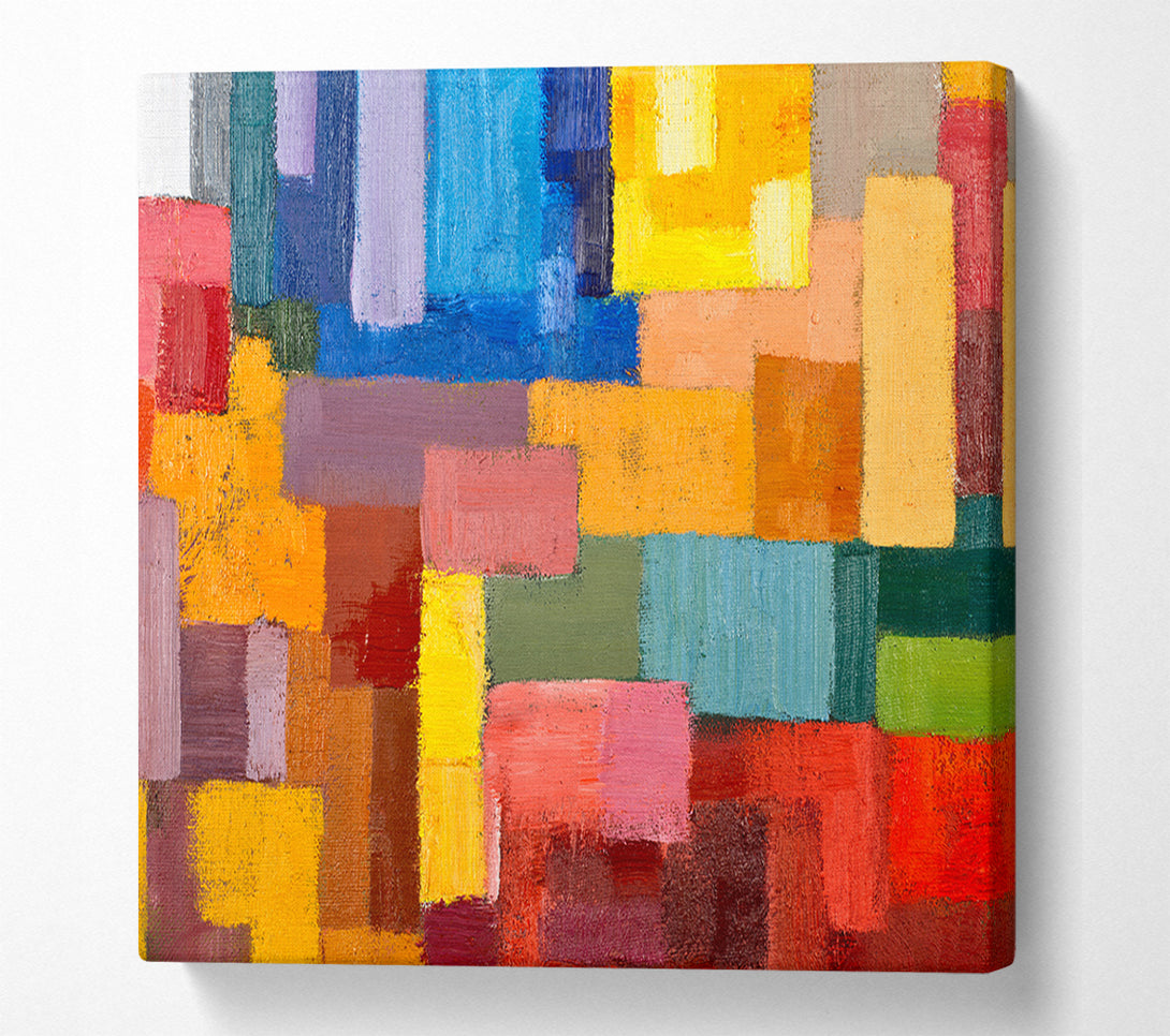  A Canvas Print of Patchwork Colours Mix Canvas Wall Art
