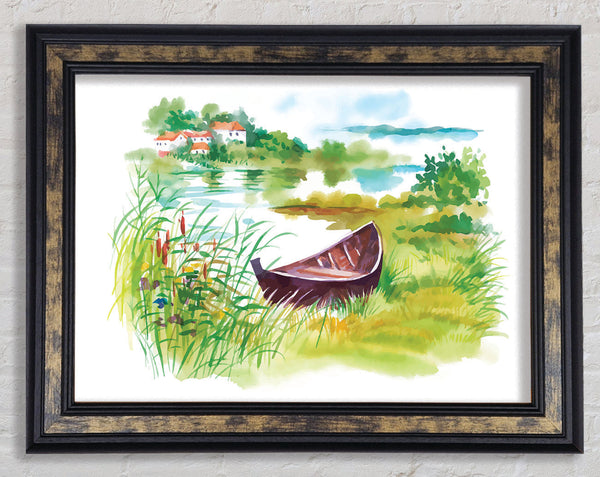 Banked On The River'S Edge Framed Print