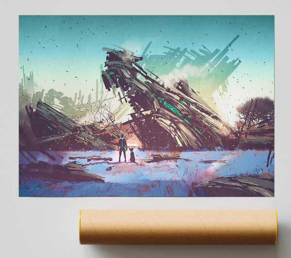 A Huge Ship Wreck Giclee Print
