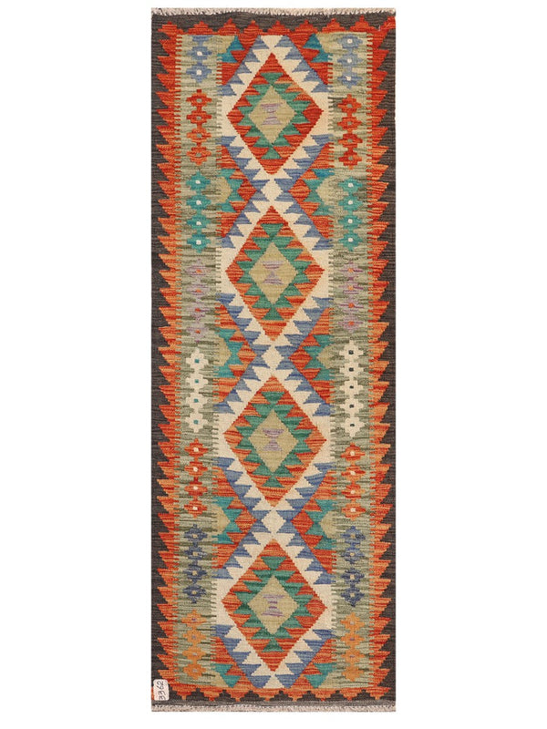 Maimana Afghanistan Kilim Rug - 202 x72 cm