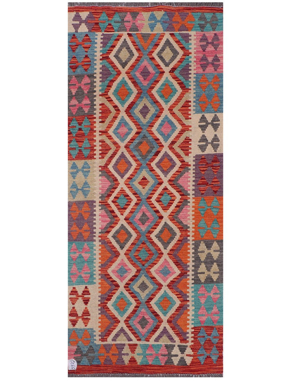 Maimana Afghanistan Kilim Rug - 193 x79 cm