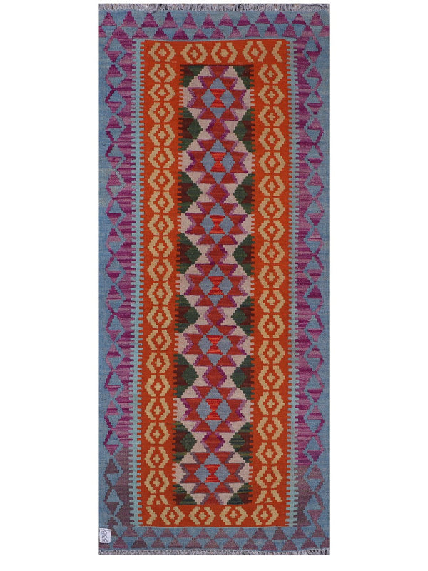 Maimana Afghanistan Kilim Rug - 203 x85 cm