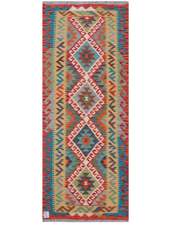 Maimana Afghanistan Kilim Rug - 197 x77 cm