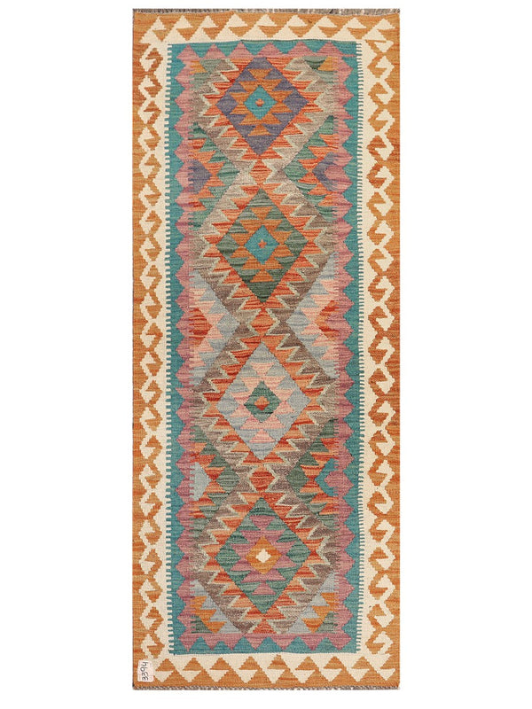 Maimana Afghanistan Kilim Rug - 191 x77 cm