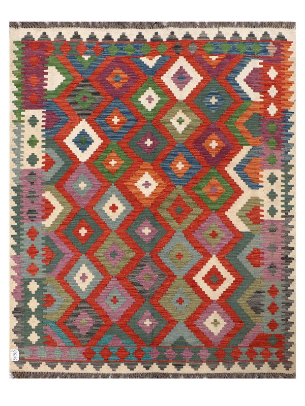 Maimana Afghanistan Kilim Rug - 197 x158 cm