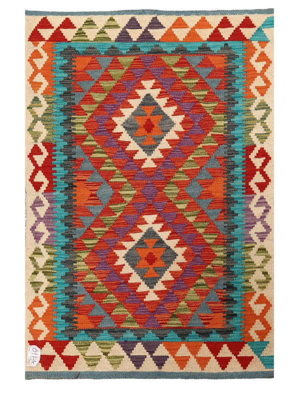 Maimana Afghanistan Kilim Rug - 126 x 83 cm