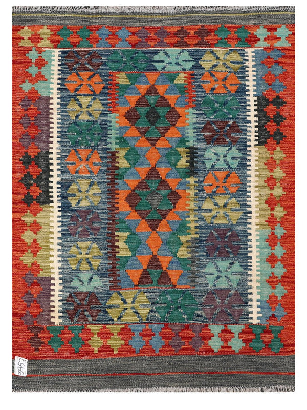 Maimana Afghanistan Kilim Rug - 139 x102 cm
