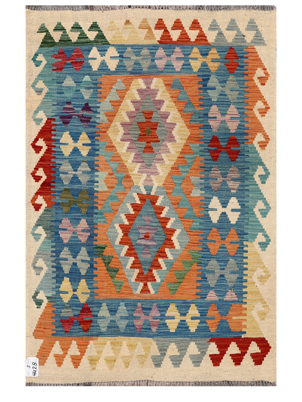 Maimana Afghanistan Kilim Rug - 146 x96 cm