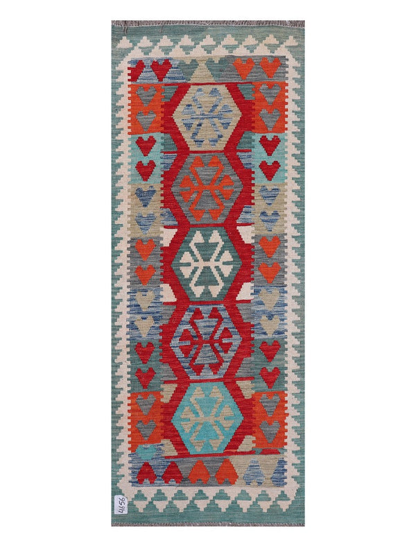 Maimana Afghanistan Kilim Rug - 188 x72 cm