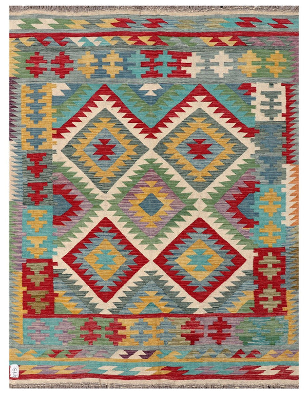 Maimana Afghanistan Kilim Rug - 198 x150 cm
