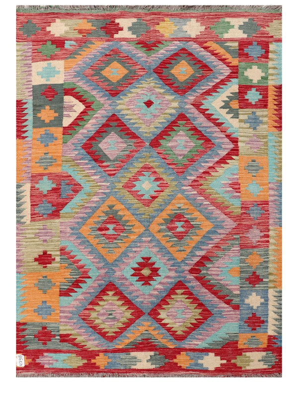 Maimana Afghanistan Kilim Rug - 204 x146 cm